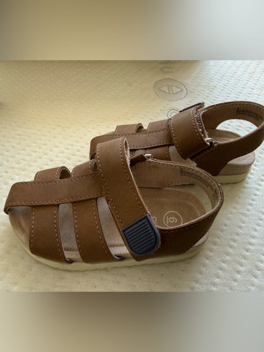 Cat & Jack Brown Closed-Toe Velcro Kids Sandals- BRAND NEW SIZE 6